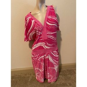 BCBGMaxAzria Pink & White Dress Size Medium